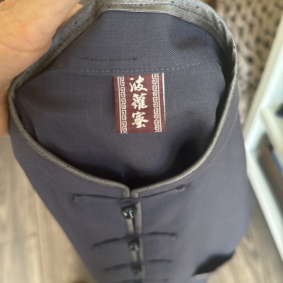 Asian Gray Mandarin Collar Jacket light weight medium - Picture 6 of 10